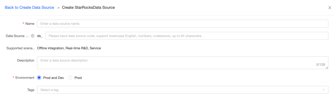 Create a StarRocks data source - 1